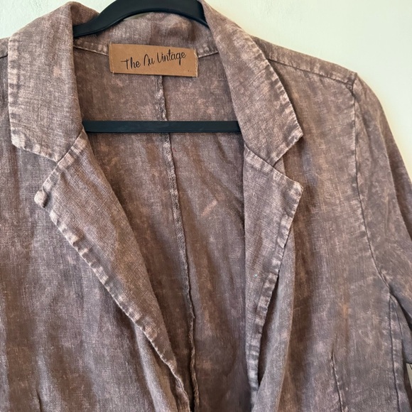 The Nu Vintage Distressed Look Blazer Jacket Sequin elbow patches SZ L New Boho - Picture 4 of 9